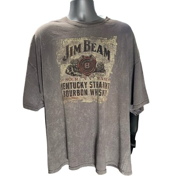 Jim Beam Gray Crew Neck Short Sleeve Logo T-Shirt Size 3X - Picture 1 of 10